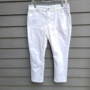 INC Denim White Skinny Leg Regular Fit Crop Jeans size 10